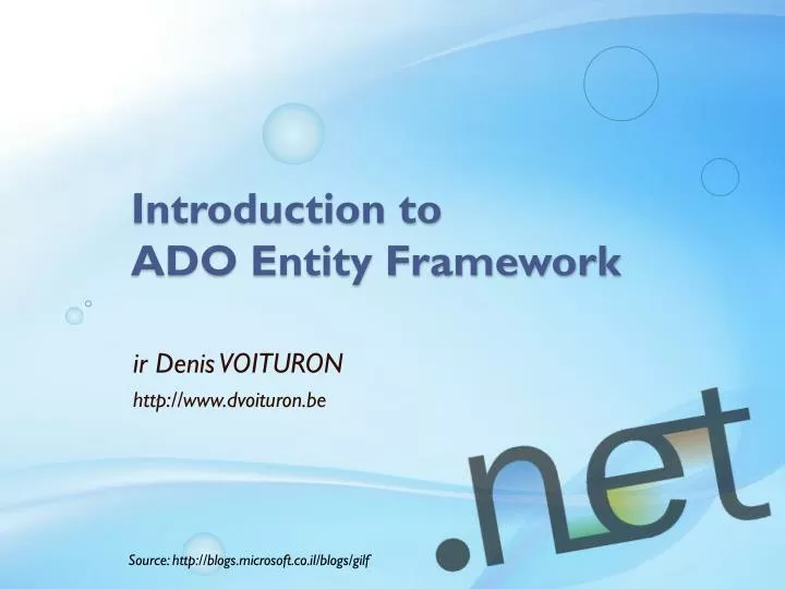 introduction to ado entity framework