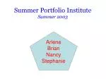 Summer Portfolio Institute Summer 2003 - slide 1