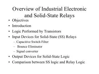 Overview of Industrial Electronic and Solid-State Relays
