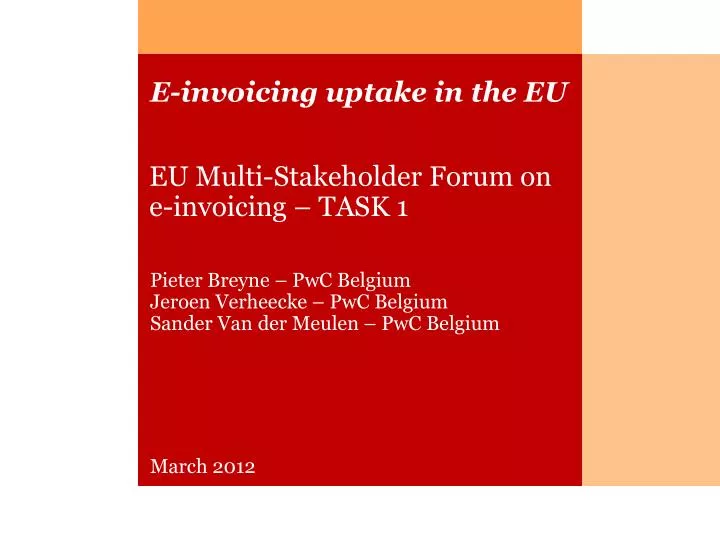 eu multi stakeholder forum on e invoicing task 1