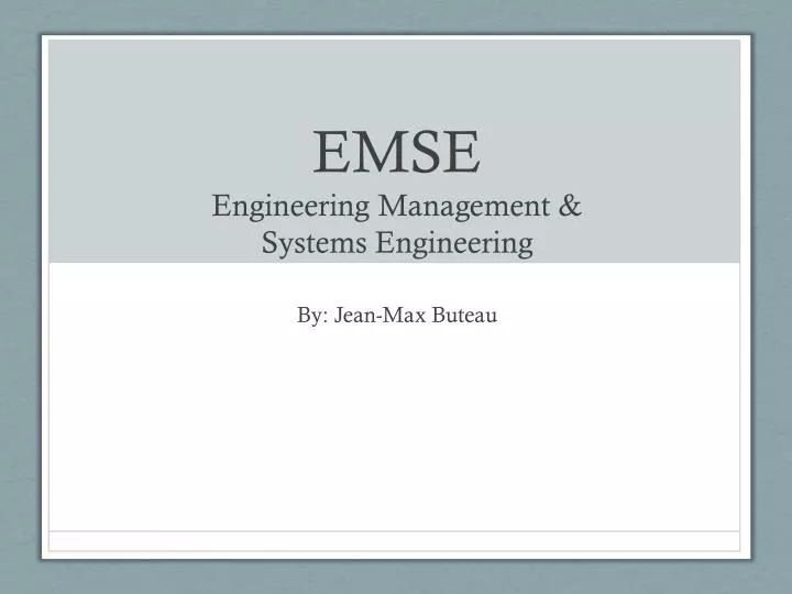 emse engineering management systems engineering