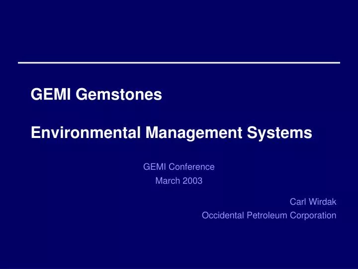 gemi gemstones environmental management systems