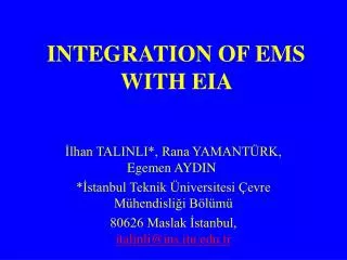 INTEGRATION OF EMS WITH EIA