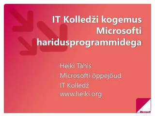 it kolled i kogemus microsofti haridusprogrammidega