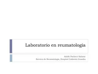 laboratorio en reumatolog a