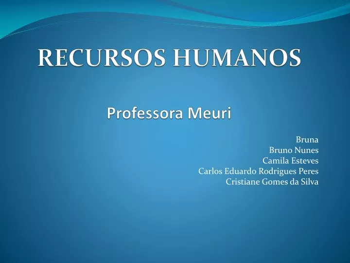 recursos humanos professora meuri