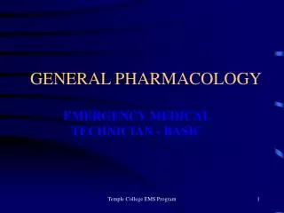 GENERAL PHARMACOLOGY