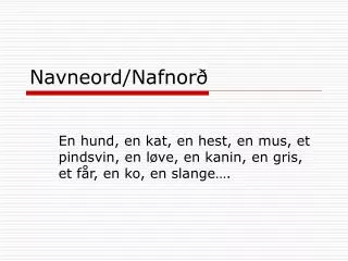 Navneord/Nafnor ð