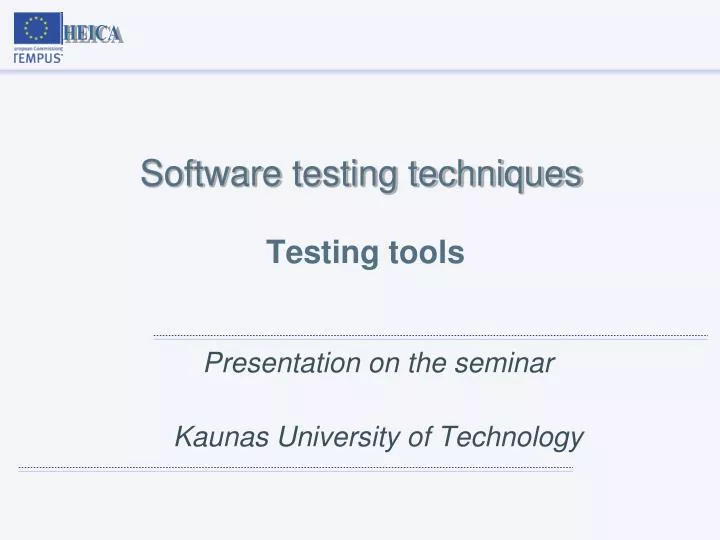software testing techniques testing tools