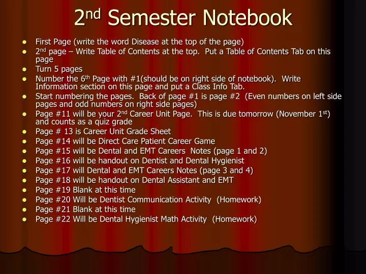 2 nd semester notebook