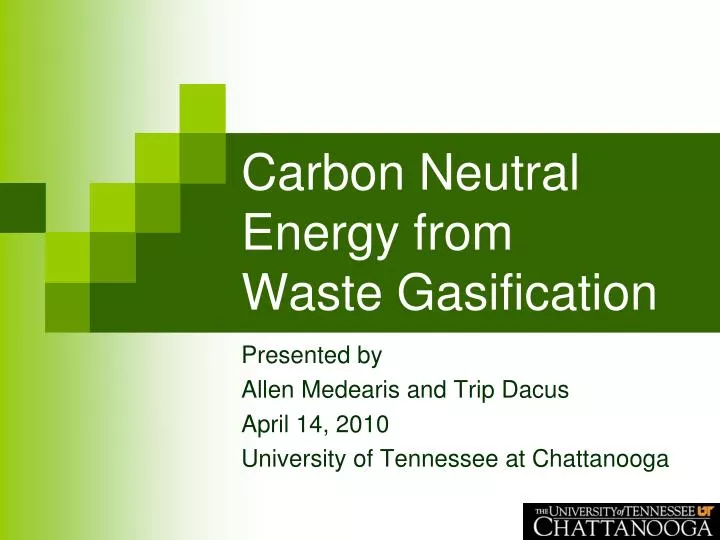 carbon neutral energy from waste gasification