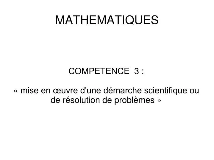 mathematiques