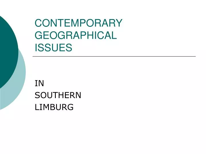 contemporary geographical issues