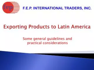 Exporting Products to Latin America
