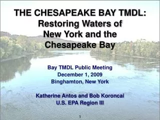 THE CHESAPEAKE BAY TMDL: Restoring Waters of New York and the Chesapeake Bay