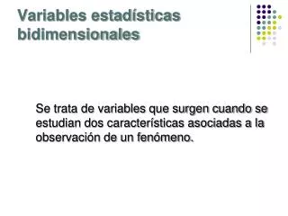 variables estad sticas bidimensionales