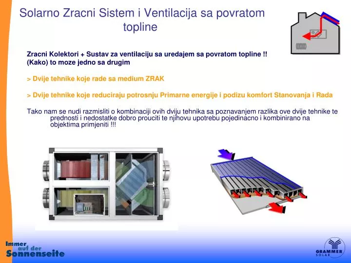 solarno zracni sistem i ventilacija sa povratom topline