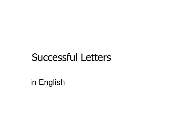 successful letters
