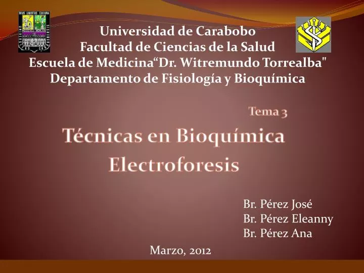 tema 3 t cnicas en bioqu mica electroforesis