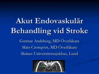 akut endovaskul r behandling vid stroke