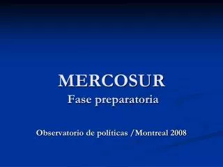 mercosur fase preparatoria