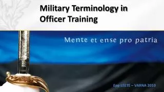 Military Terminology in Officer Training