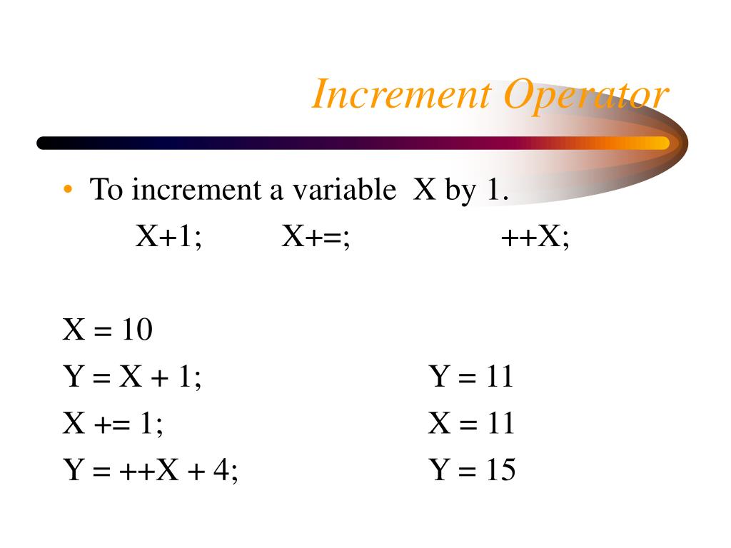Increment Operator - slide 1
