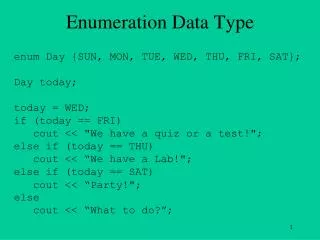 Enumeration Data Type