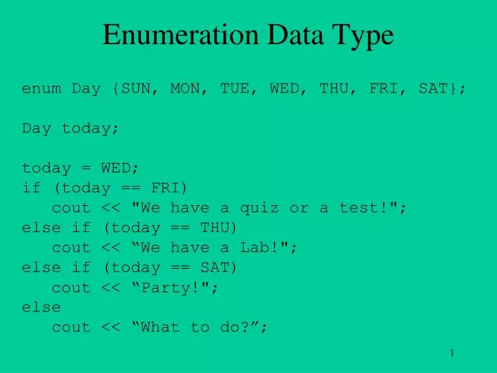 enumeration data type