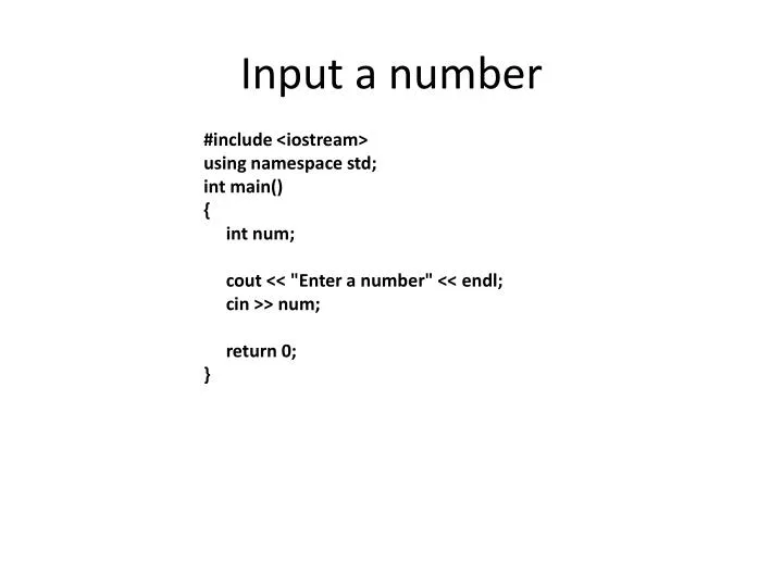 input a number