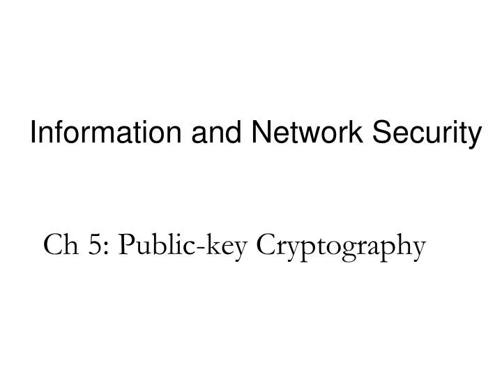 ch 5 public key cryptography