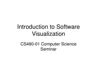 Introduction to Software Visualization