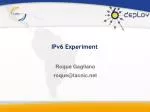 IPv6 Experiment - slide 1