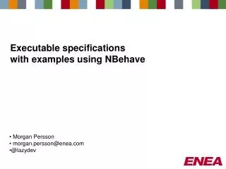 Executable specifications with examples using NBehave