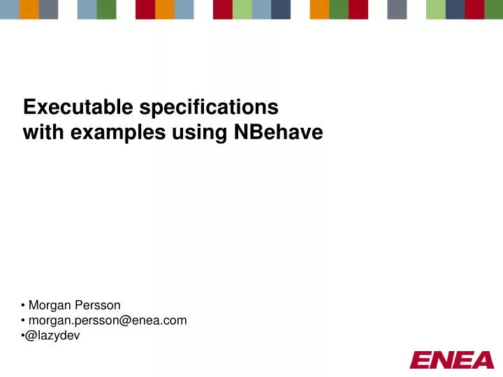 executable specifications with examples using nbehave