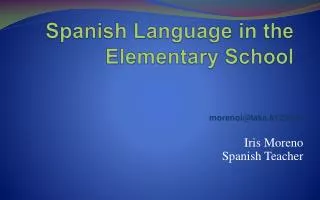 Spanish Language in the Elementary School