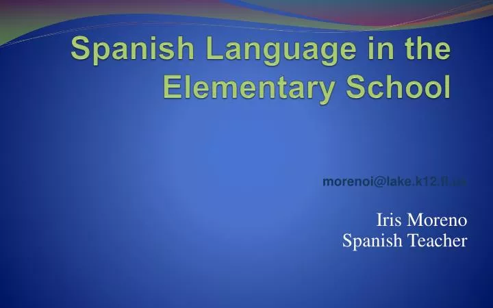 spanish language in the elementary school