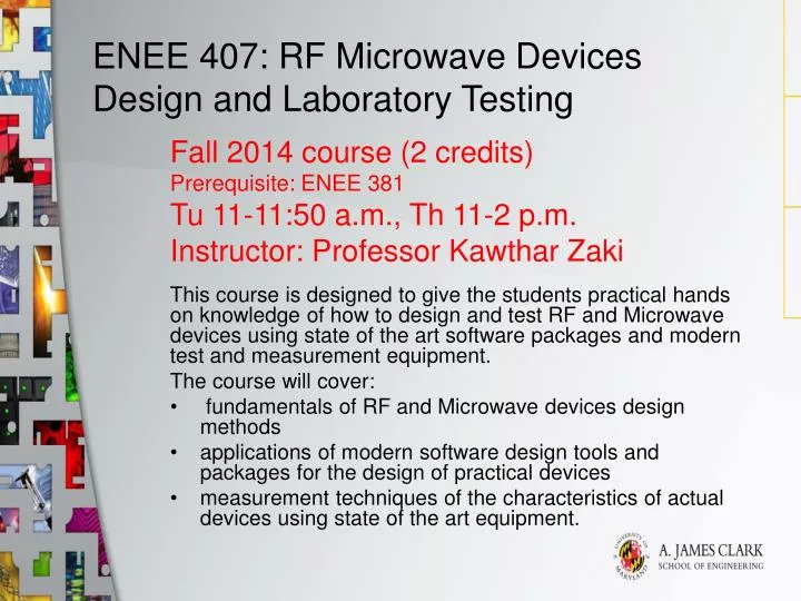 enee 407 rf microwave devices design and laboratory testing