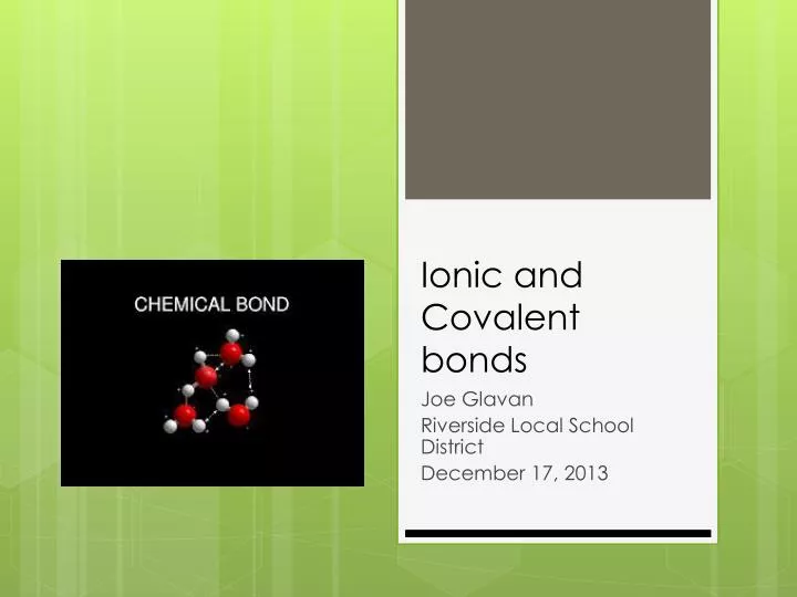 ionic and covalent bonds