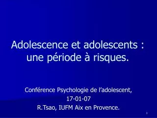 adolescence et adolescents une p riode risques