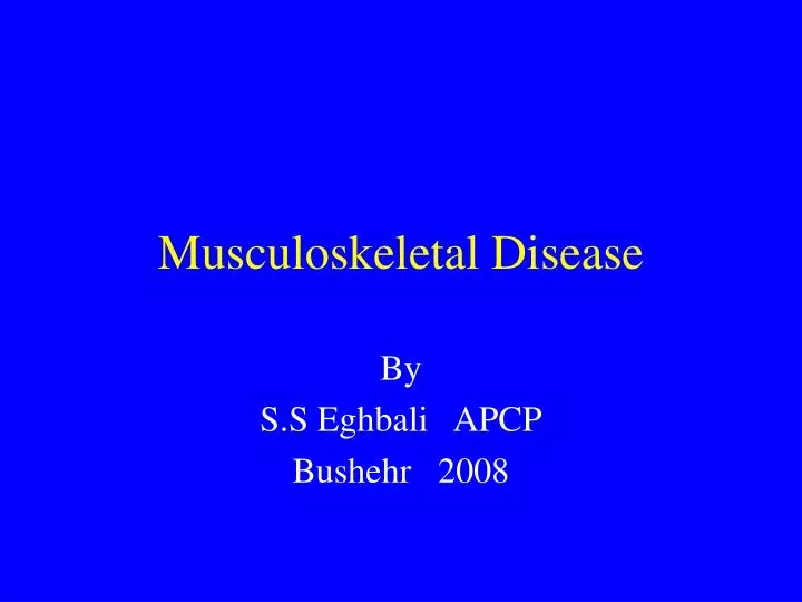 musculoskeletal disease