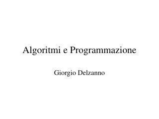 algoritmi e programmazione