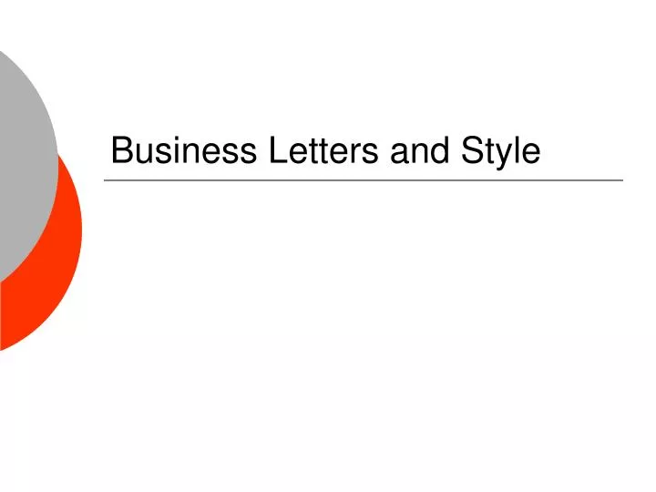 business letters and style