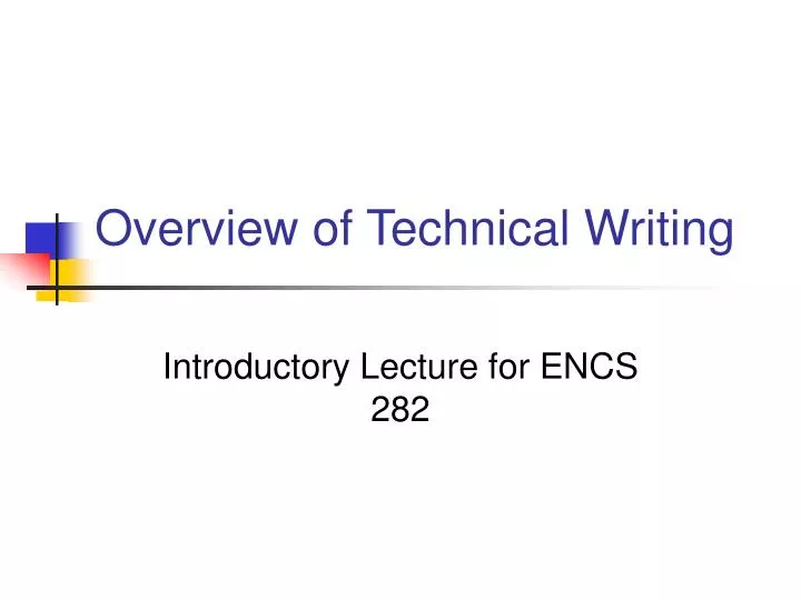 overview of technical writing