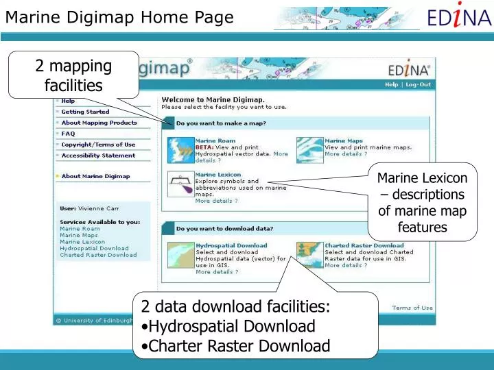 marine digimap home page