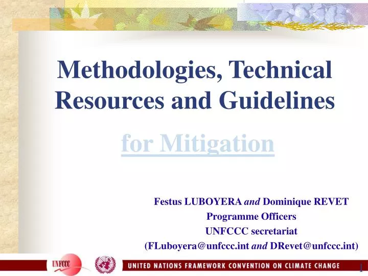 methodologies technical resources and guidelines for mitigation