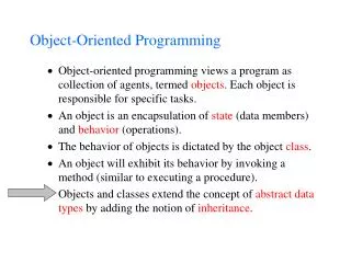 Object-Oriented Programming