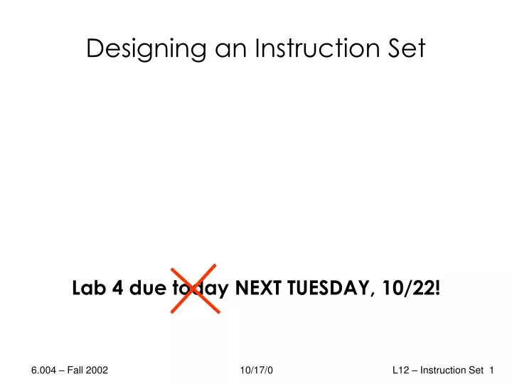 designing an instruction set