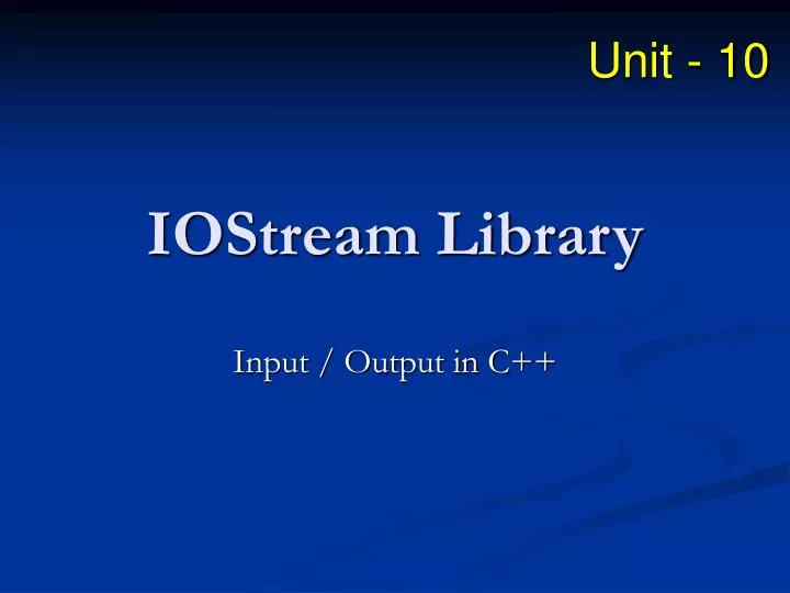 iostream library