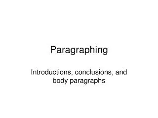 Paragraphing